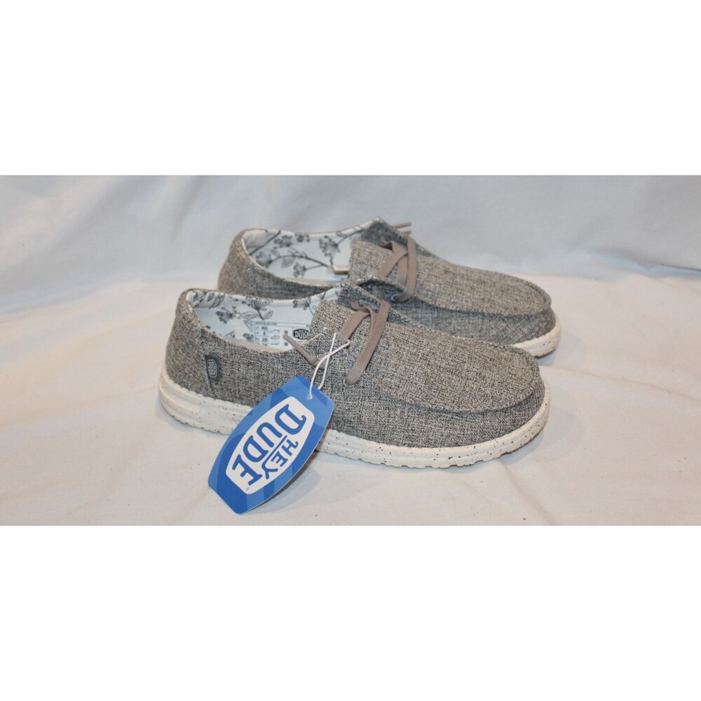 Hey Dude Wendy Boho Women's Chambray Gray Lightweight Slip On Shoes NEW 10